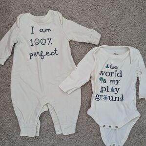 GAP 0-3 months cream colored onesies
